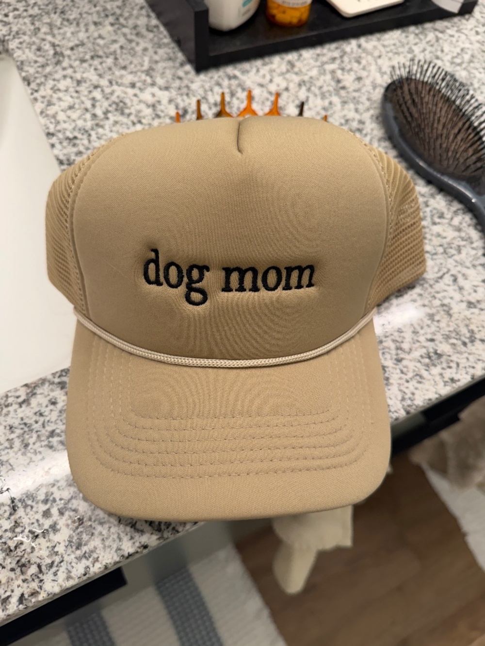 embroidered Dog Mom Trucker Hat